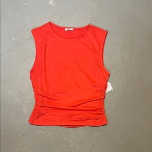 Vibrant Mesh Red Sleeveless Top BNWT